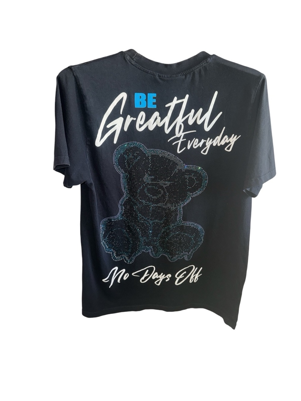 Super Massive Be Grateful Every Day Rhinestone Bar Streetwear Oversized T-Shirt